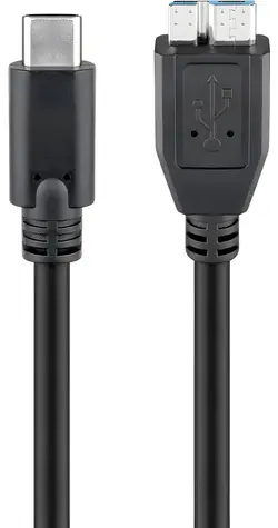 Goobay 67995 černá / Kabel USB-C na micro-USB 3.0 / 0,6 m