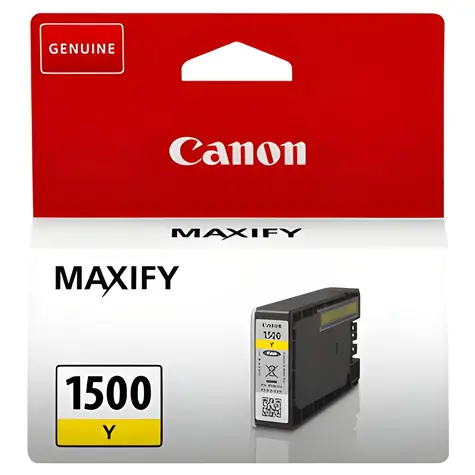Canon PGI-1500 Y žlutá / Originální cartridge / 4,5 ml / pro MAXIFY MB2050, MB2150, MB2155, MB2350, MB2750, MB2755