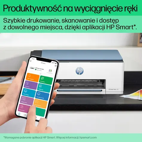 HP Smart Tank 585 All-in-One modrá / Multifunkční tiskárna / A4 / skener / kopírka / tisk / 4800x1200dpi / USB / WiFi
