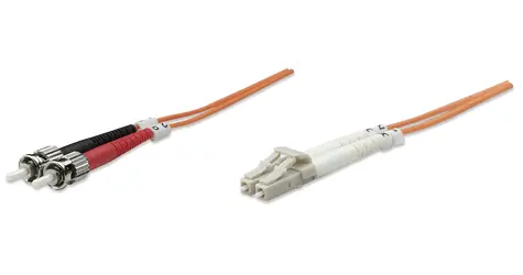 Intellinet LC/ST oranžová / Optický patch kabel / Multimode OM1 / 3 m / LSZH plášť