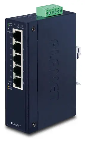 Planet IP30 Slim 5-P Industrial / Switch / 5 portů / IP30