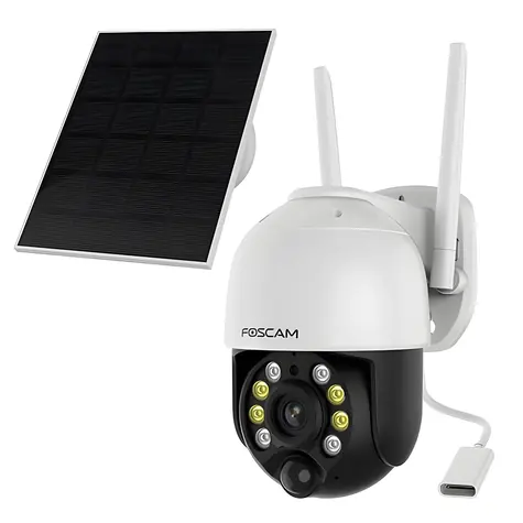 Foscam B4 bílá / Venkovní IP kamera / Bullet / 2560 x 1440 / IR / Wi-Fi / Solární panel / IP65