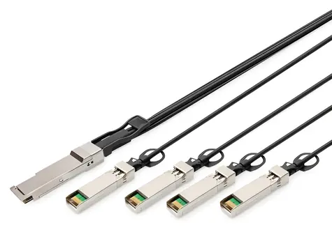 Digitus DN-81321 / DAC kabel / QSFP+ - 4x SFP+ / 40G / 5 m / černý