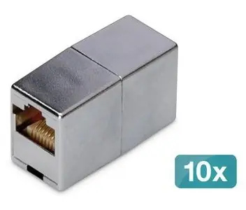 DIGITUS Modulární spojka RJ45 CAT5e / Síťová spojka / stíněná / pozlacené kontakty / 10 ks
