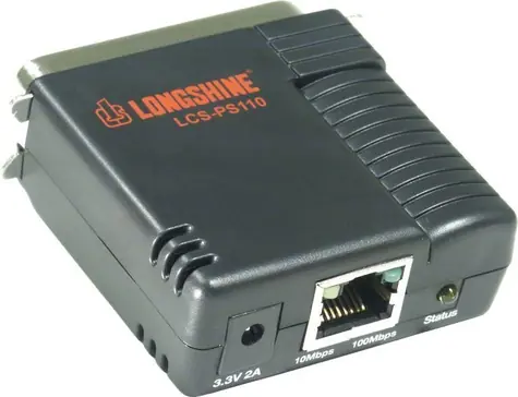 Longshine LCS-PS110-A / Tiskový server / 1x Parallel port / 10/100 Mbit/s
