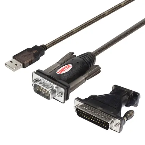 Unitek Y-105A černá / Redukce USB-A - DB-9 / RS-232 / 1,5 m