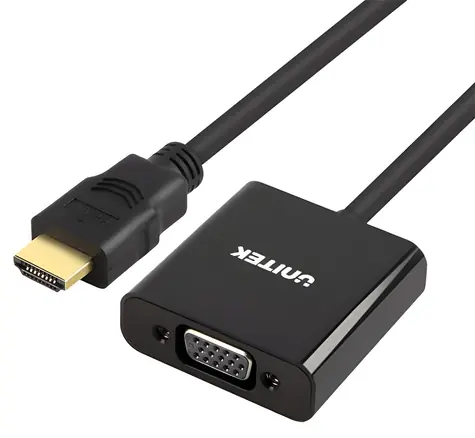 Unitek Y-6333 / Adaptér HDMI na VGA + audio jack 3.5mm / Full HD