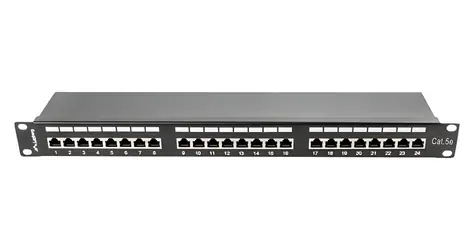 Lanberg PPS5-1024-B černý / Patch panel / 24 portů / RJ-45 / CAT5E / 1U / 19