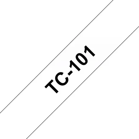 Brother TC-101 / Páska pro tiskárnu štítků / 12 mm / 7,7 m / černý tisk na čirém podkladu / laminovaná