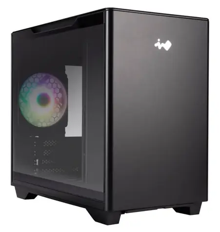 InWin A3 černá / Skříň / Micro-ATX, Mini-ITX / ARGB / průhledná bočnice / 1x USB-C, 2x USB-A