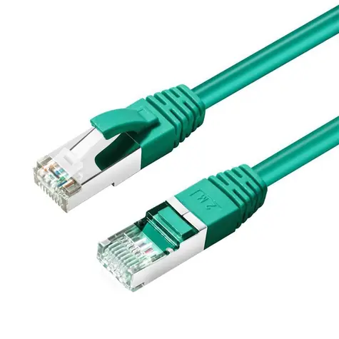 MicroConnect CAT6a S/FTP 0.25m zelená / Síťový kabel / RJ-45 / PoE / LSZH
