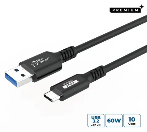 MicroConnect Premium USB-C - USB-A černá / Kabel / 0,5 m