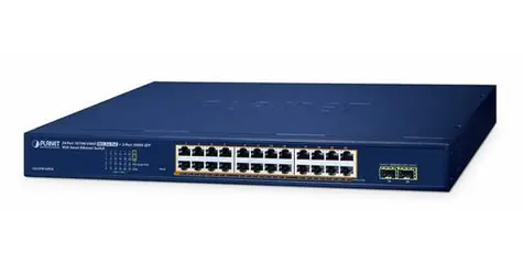 Planet GS-2210-24P2S / PoE switch / 24x Gigabit RJ45 / 2x Gigabit SFP / 260W PoE / Managed L2