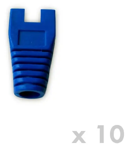 DATACOM Ochrana RJ45 s výřezem modrá / Krytka konektoru / 10 ks / otvor 6 mm