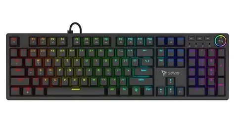 SAVIO STYX černá / Mechanická klávesnice / Outemu Brown / Hot-swap / RGB / US layout
