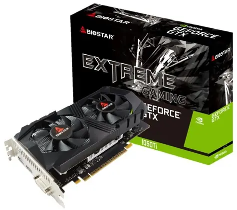 Biostar GeForce GTX 1050 Ti / Grafická karta / 1291-1392 MHz / 4GB GDDR5 / 128-bit / DVI, HDMI, DP