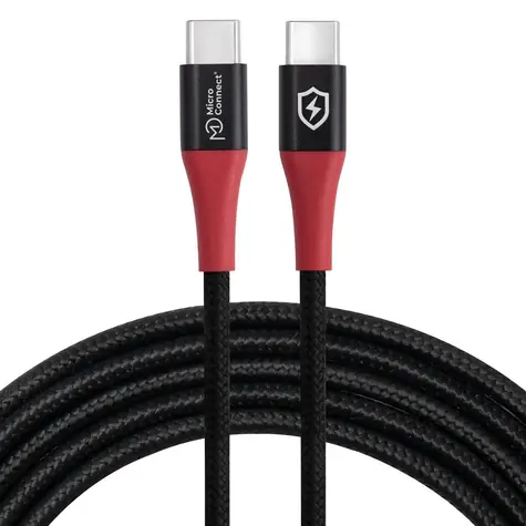 MicroConnect Safe Charge USB-C - USB-C černá / Datový a nabíjecí kabel / 1,5 m