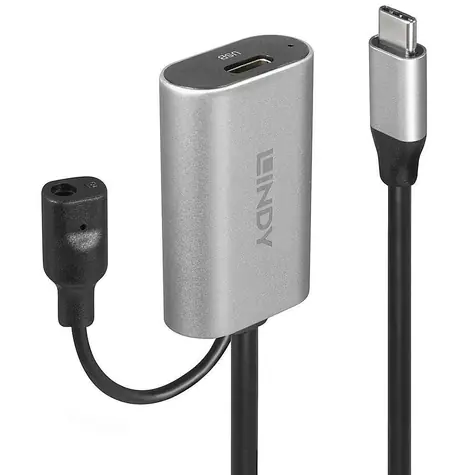 Lindy USB-C aktivní prodlužovací kabel černá / Kabel USB / USB 3.2 Gen 1 / 5 Gbit/s / 5 m