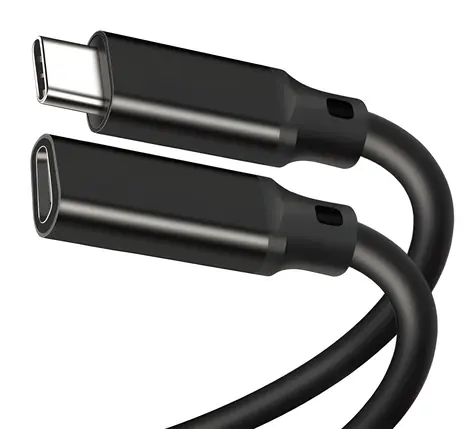 PremiumCord Prodlužovací kabel USB-C černá / Kabel / USB 3.2 Gen 2 / 10 Gb/s / 65 W / 1,5 m