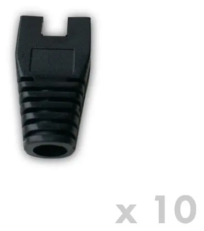 DATACOM Ochrana RJ45 s výřezem černá / Krytka konektoru / 10 ks / otvor 6 mm