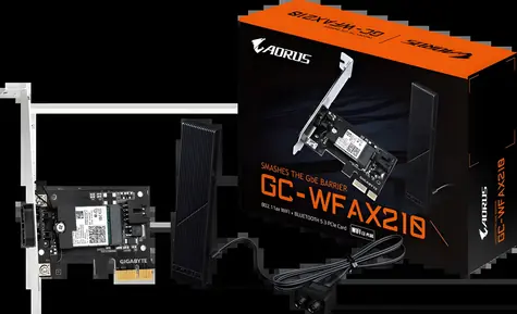 GIGABYTE GC-WFAX210 / Intel AX210 / PCIe karta / BT 5.2 + Wi-Fi 6E / 802.11ax / EZ-Plug anténa