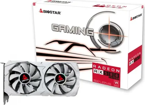 Biostar Radeon RX 580 White 8GB D5 / Grafická karta / 1244 MHz / 8GB GDDR5 / 256-bit / HDMI + 2x DP