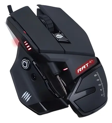 MadCatz R.A.T. 4+ černá / Herní myš / Optická / 7200dpi / 9 tlačítek / USB