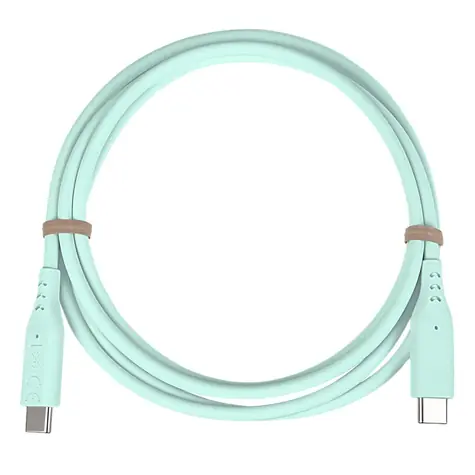 PremiumCord silikonový USB-C - USB-C tyrkysová / Kabel / 60W / PD / 480 Mbps / 1,5 m