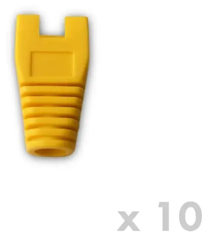 DATACOM Ochrana RJ45 s výřezem žlutá / Krytka konektoru / 10 ks / otvor 6 mm