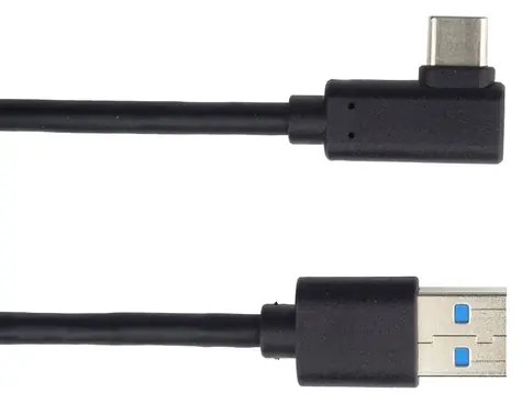 PremiumCord Kabel USB-C zahnutý 90° - USB 3.0 A černý / Kabel / USB 3.0 / 1 m
