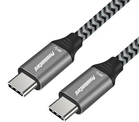 PremiumCord USB-C černá / Datový kabel / USB 3.2 Gen 1 / 5 Gbit/s / bavlněný oplet / 1 m