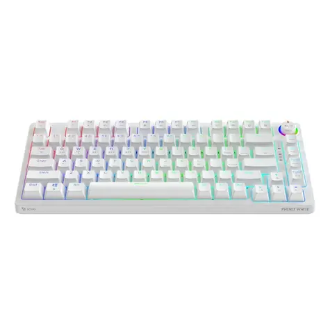 SAVIO Phenix bílá / Mechanická klávesnice / bezdrátová / Gateron Red Pro / RGB