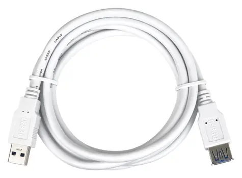PremiumCord USB 3.0 A-A M/F 0,5 m bílá / Prodlužovací kabel / Super-speed 5 Gb/s / stíněný