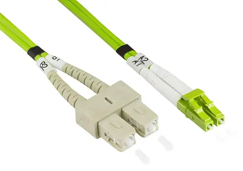 Good Connections OM5 LC/SC zelený / Optický patch kabel / Multi-mode / 50/125 µm / 0,5 m / LSZH