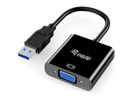 Equip adaptér USB-A -> VGA černá / Redukce / 1920x1080 60Hz / 0,15 m
