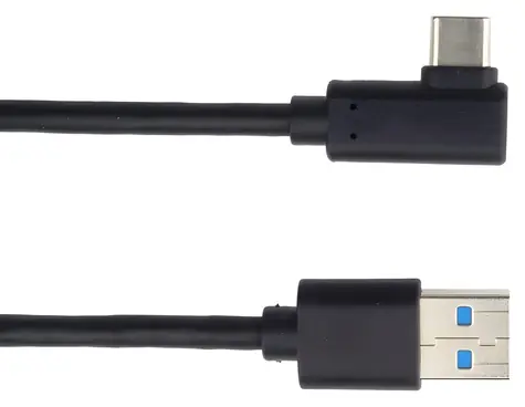 PremiumCord Kabel USB-C 90° - USB 3.0 A černý / Kabel / USB 3.0 / 2 m