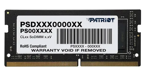 Patriot Signature 8GB (1x8GB) 2666MHz (PSD48G26662S) / SO-DIMM / DDR4 / CL19 / Unbuffered / Non-ECC / 1.2V