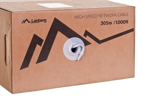 Lanberg LCU6-12CU-0305-S šedá / Síťový kabel / Cat6 / U/UTP / 305 m