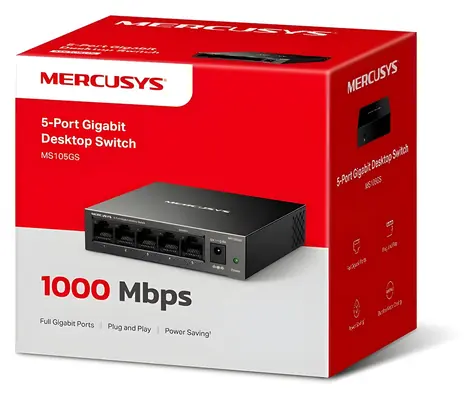 Mercusys MS105GS / Switch / 5x Gigabit / Desktop / Bez ventilátoru