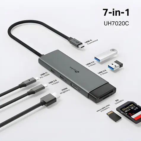 TP-Link UH7020C / USB hub / Type-C / 7 portů