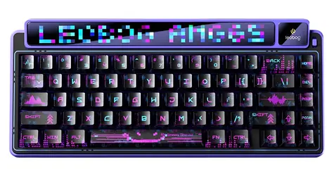 AULA Gasket AMG65 fialová, černá / Mechanická klávesnice / Gasket mount / 65% / RGB / bezdrátová i drátová