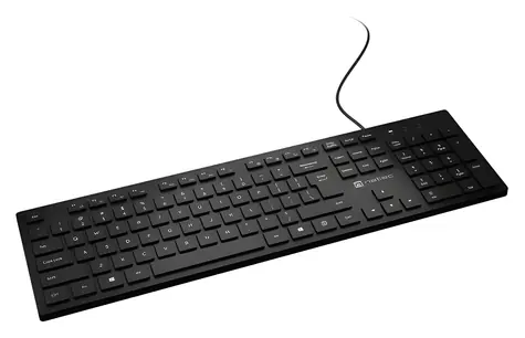 Natec Herring černá / Drátová klávesnice / US / Multimedia / USB / 105 kláves