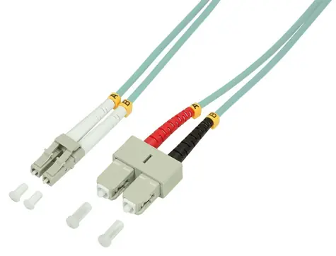 LogiLink LC-SC modrá / Optický patch kabel / OM3 / 50/125 / Duplex / 1 m
