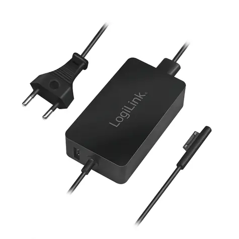 LogiLink 44W adaptér pro Microsoft Surface / Napájecí adaptér / 44 W / 2 výstupy / USB-A + Surface konektor