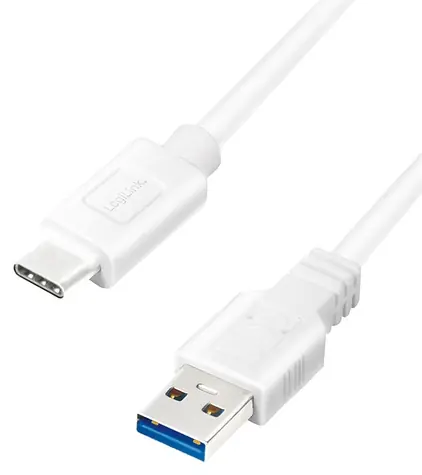 LogiLink USB-C bílá / Kabel USB-C / USB-C (M) - USB-A (M) / 3 m / USB 3.2 Gen 1 / 5 Gbit/s