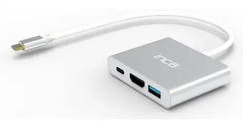 INCA ITPC-04T / Adaptér USB-C / HDMI 4K 30Hz / Thunderbolt 3 / USB-A / PD 100W