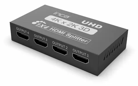 INCA HDMI Splitter 1x4 černá / HDMI splitter / 4K / 340MHz / HDMI 1.4