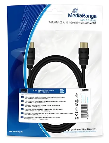 MediaRange / HDMI kabel / High Speed + Ethernet / 2 m / 10,2 Gbit/s / zlacené konektory
