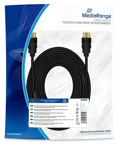 MediaRange HDMI 10 m černá / Kabel HDMI / HDMI 1.4 / 10,2 Gbit/s / Ethernet / pozlacené konektory