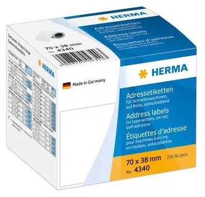 HERMA Adresní etikety v kotoučích 70x38 mm bílé / Etikety / papír / 250 ks